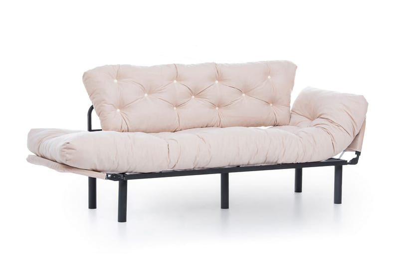 Mezonzo 3-sits Längsbäddad Bäddsoffa Fällbar 70x225 cm i Tyg - Beige - Möbler - Soffa - Bäddsoffa