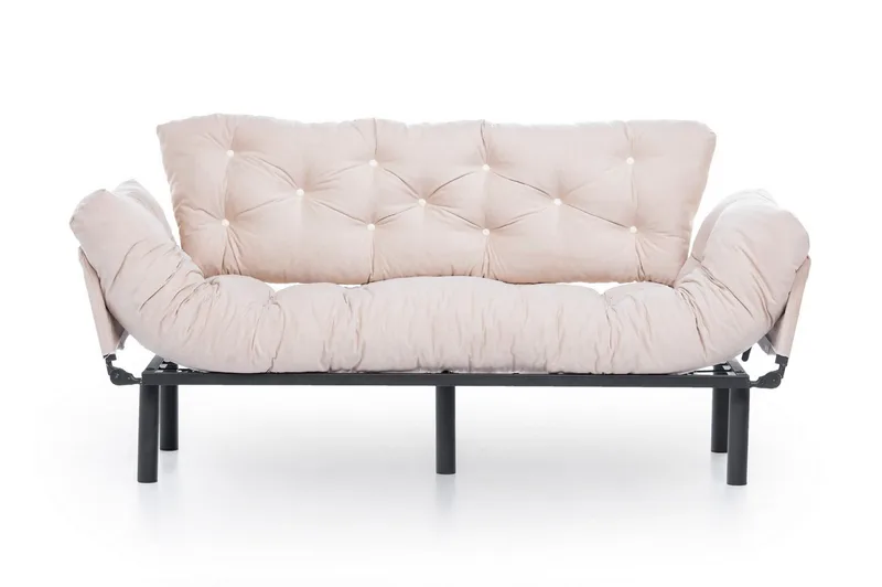 Mezonzo 3-sits Längsbäddad Bäddsoffa Fällbar 70x225 cm i Tyg, Beige
