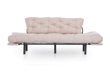 Mezonzo 3-sits Längsbäddad Bäddsoffa Fällbar 70x225 cm i Tyg - Beige - Möbler - Soffa - Bäddsoffa