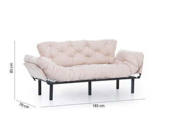 Mezonzo 3-sits Längsbäddad Bäddsoffa Fällbar 70x225 cm i Tyg - Beige - Möbler - Soffa - Bäddsoffa