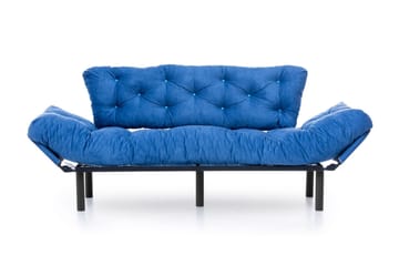 Mezonzo 3-sits Längsbäddad Bäddsoffa Fällbar 70x225 cm i Tyg - Blå - Möbler - Soffa - Bäddsoffa
