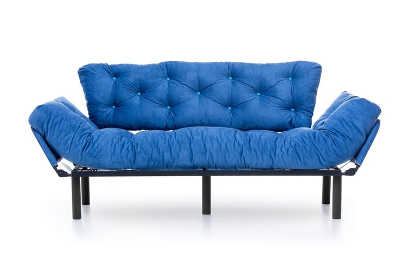 Mezonzo 3-sits Längsbäddad Bäddsoffa Fällbar 70x225 cm i Tyg - Blå - Möbler - Soffa - Bäddsoffa