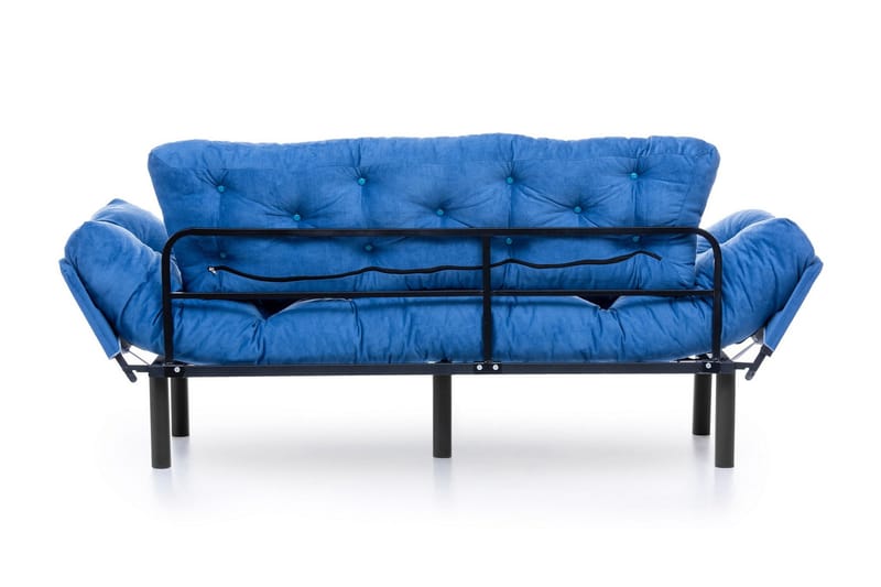 Mezonzo 3-sits Längsbäddad Bäddsoffa Fällbar 70x225 cm i Tyg - Blå - Möbler - Soffa - Bäddsoffa