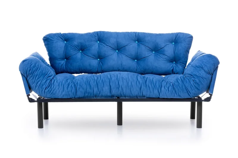 Mezonzo 3-sits Längsbäddad Bäddsoffa Fällbar 70x225 cm i Tyg, Blå