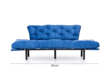 Mezonzo 3-sits Längsbäddad Bäddsoffa Fällbar 70x225 cm i Tyg - Blå - Möbler - Soffa - Bäddsoffa