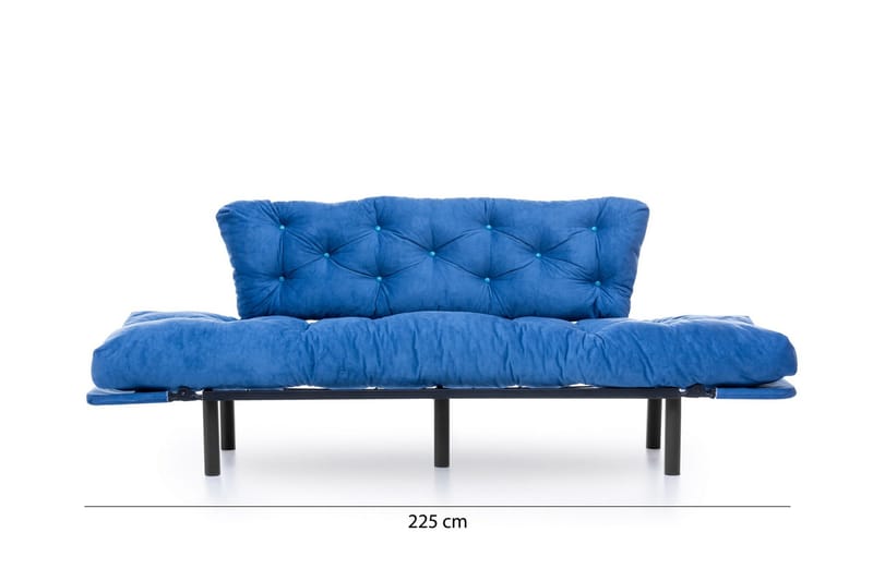 Mezonzo 3-sits Längsbäddad Bäddsoffa Fällbar 70x225 cm i Tyg - Blå - Möbler - Soffa - Bäddsoffa