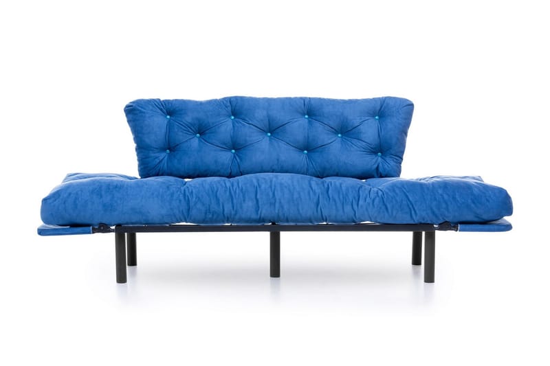 Mezonzo 3-sits Längsbäddad Bäddsoffa Fällbar 70x225 cm i Tyg - Blå - Möbler - Soffa - Bäddsoffa