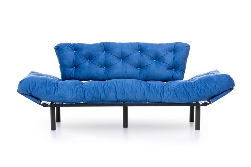 Mezonzo 3-sits Längsbäddad Bäddsoffa Fällbar 70x225 cm i Tyg - Blå - Möbler - Soffa - Bäddsoffa
