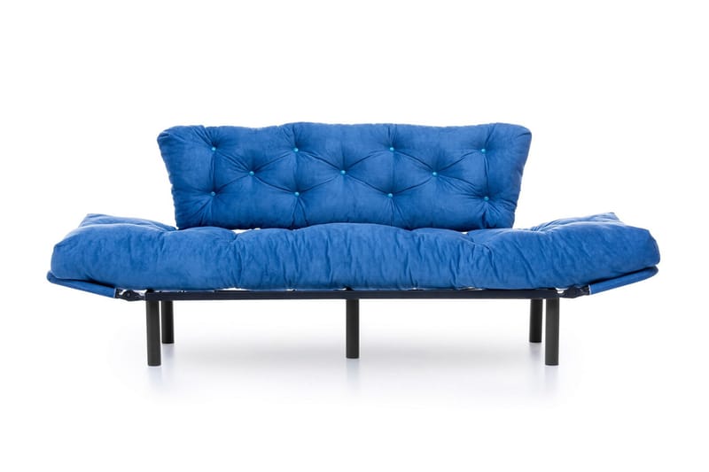 Mezonzo 3-sits Längsbäddad Bäddsoffa Fällbar 70x225 cm i Tyg - Blå - Möbler - Soffa - Bäddsoffa