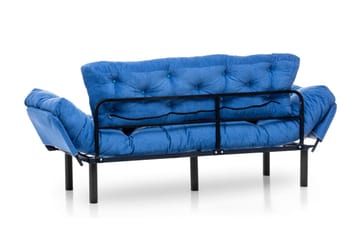 Mezonzo 3-sits Längsbäddad Bäddsoffa Fällbar 70x225 cm i Tyg - Blå - Möbler - Soffa - Bäddsoffa