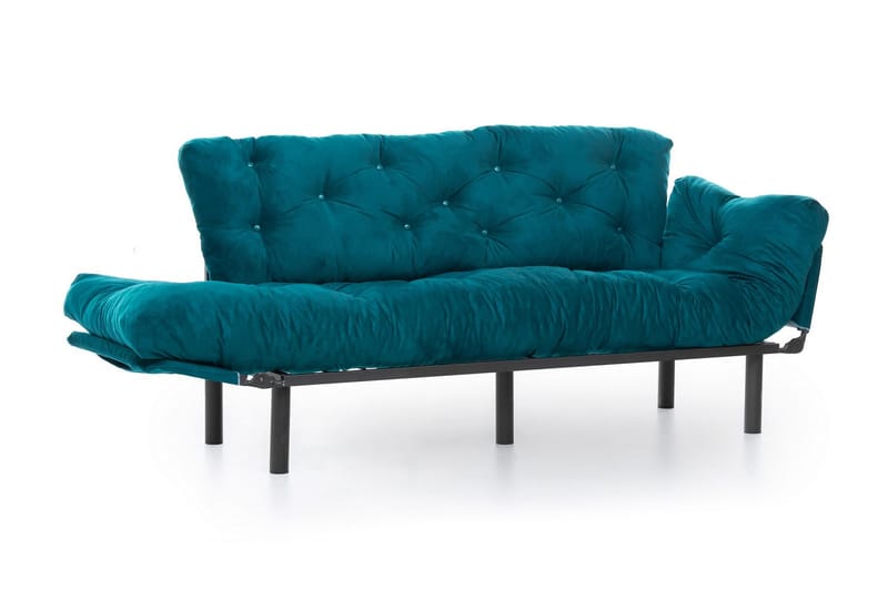 Mezonzo 3-sits Längsbäddad Bäddsoffa Fällbar 70x225 cm i Tyg - Grön - Möbler - Soffa - Bäddsoffa
