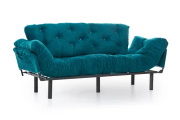 Mezonzo 3-sits Längsbäddad Bäddsoffa Fällbar 70x225 cm i Tyg - Grön - Möbler - Soffa - Bäddsoffa