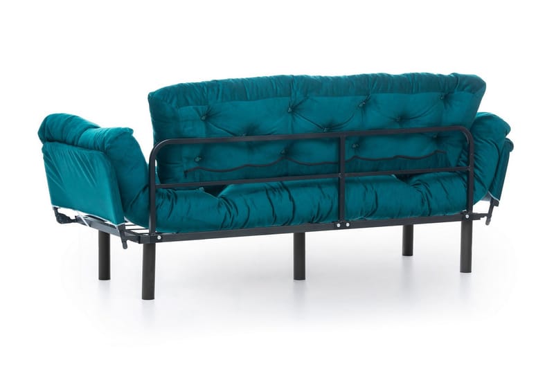 Mezonzo 3-sits Längsbäddad Bäddsoffa Fällbar 70x225 cm i Tyg - Grön - Möbler - Soffa - Bäddsoffa
