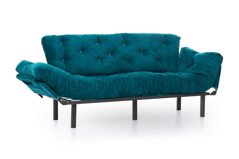 Mezonzo 3-sits Längsbäddad Bäddsoffa Fällbar 70x225 cm i Tyg - Grön - Möbler - Soffa - Bäddsoffa