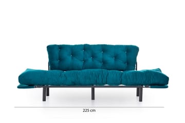 Mezonzo 3-sits Längsbäddad Bäddsoffa Fällbar 70x225 cm i Tyg - Grön - Möbler - Soffa - Bäddsoffa