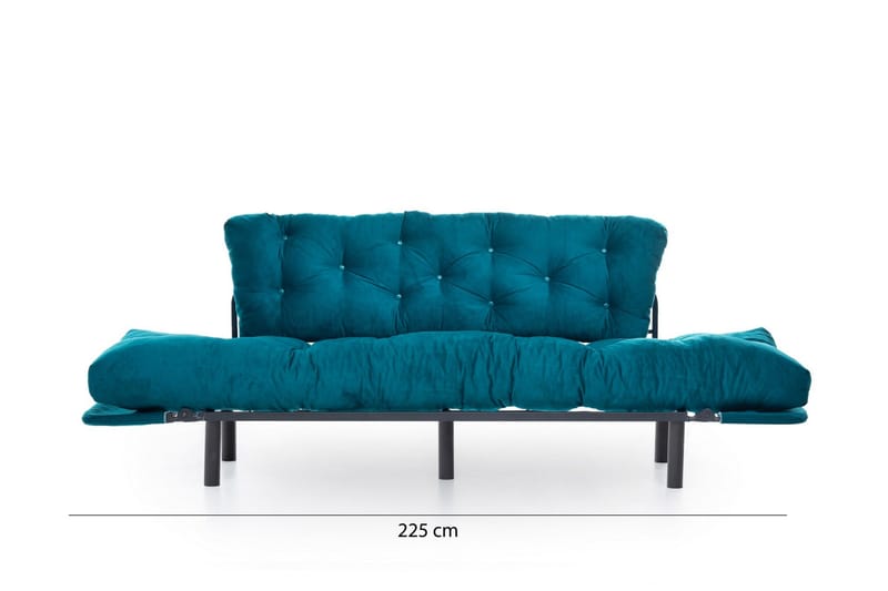Mezonzo 3-sits Längsbäddad Bäddsoffa Fällbar 70x225 cm i Tyg - Grön - Möbler - Soffa - Bäddsoffa