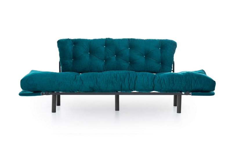 Mezonzo 3-sits Längsbäddad Bäddsoffa Fällbar 70x225 cm i Tyg - Grön - Möbler - Soffa - Bäddsoffa