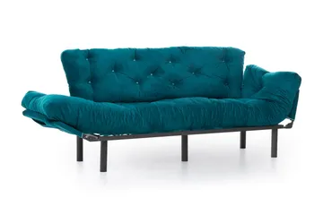 Mezonzo 3-sits Längsbäddad Bäddsoffa Fällbar 70x225 cm i Tyg - Grön - Möbler - Soffa - Bäddsoffa