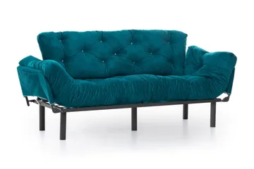 Mezonzo 3-sits Längsbäddad Bäddsoffa Fällbar 70x225 cm i Tyg - Grön - Möbler - Soffa - Bäddsoffa