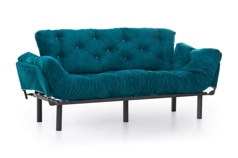 Mezonzo 3-sits Längsbäddad Bäddsoffa Fällbar 70x225 cm i Tyg - Grön - Möbler - Soffa - Bäddsoffa