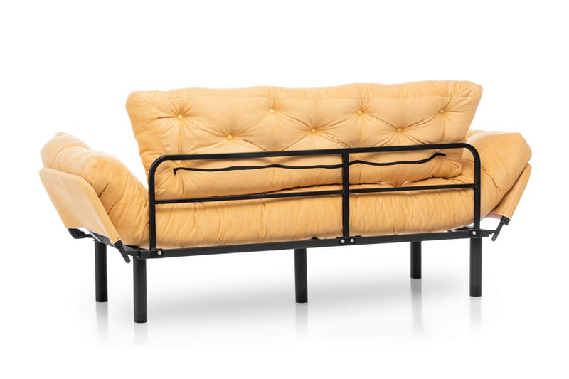 Mezonzo 3-sits Längsbäddad Bäddsoffa Fällbar 70x225 cm i Tyg - Gul - Möbler - Soffa - Bäddsoffa