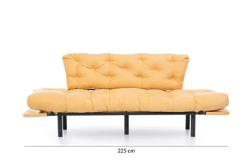 Mezonzo 3-sits Längsbäddad Bäddsoffa Fällbar 70x225 cm i Tyg - Gul - Möbler - Soffa - Bäddsoffa
