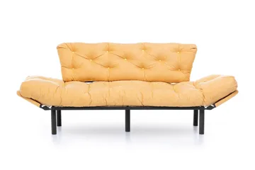 Mezonzo 3-sits Längsbäddad Bäddsoffa Fällbar 70x225 cm i Tyg - Gul - Möbler - Soffa - Bäddsoffa