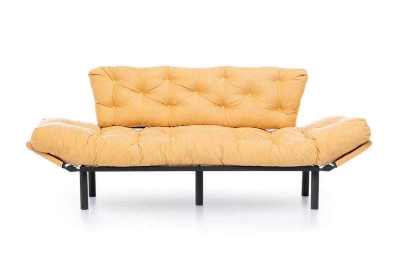 Mezonzo 3-sits Längsbäddad Bäddsoffa Fällbar 70x225 cm i Tyg - Gul - Möbler - Soffa - Bäddsoffa