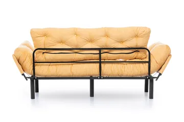 Mezonzo 3-sits Längsbäddad Bäddsoffa Fällbar 70x225 cm i Tyg - Gul - Möbler - Soffa - Bäddsoffa