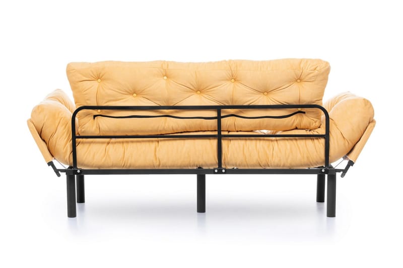 Mezonzo 3-sits Längsbäddad Bäddsoffa Fällbar 70x225 cm i Tyg - Gul - Möbler - Soffa - Bäddsoffa