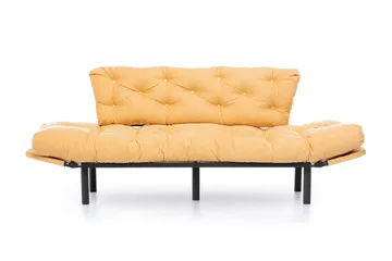 Mezonzo 3-sits Längsbäddad Bäddsoffa Fällbar 70x225 cm i Tyg - Gul - Möbler - Soffa - Bäddsoffa