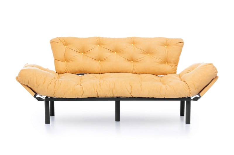 Mezonzo 3-sits Längsbäddad Bäddsoffa Fällbar 70x225 cm i Tyg - Gul - Möbler - Soffa - Bäddsoffa
