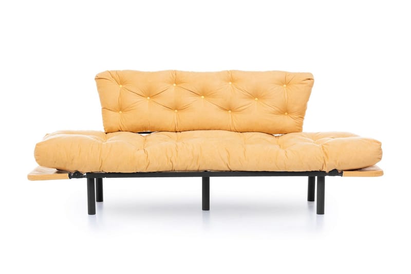 Mezonzo 3-sits Längsbäddad Bäddsoffa Fällbar 70x225 cm i Tyg - Gul - Möbler - Soffa - Bäddsoffa
