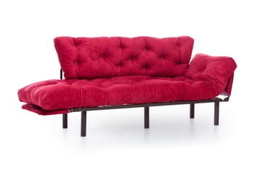 Mezonzo 3-sits Längsbäddad Bäddsoffa Fällbar 70x225 cm i Tyg - Röd - Möbler - Soffa - Bäddsoffa