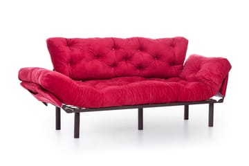 Mezonzo 3-sits Längsbäddad Bäddsoffa Fällbar 70x225 cm i Tyg - Röd - Möbler - Soffa - Bäddsoffa