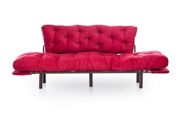 Mezonzo 3-sits Längsbäddad Bäddsoffa Fällbar 70x225 cm i Tyg - Röd - Möbler - Soffa - Bäddsoffa