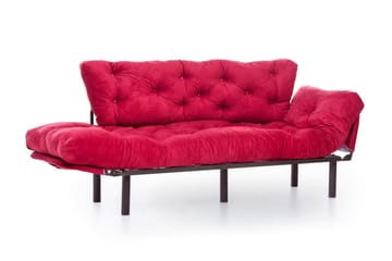 Mezonzo 3-sits Längsbäddad Bäddsoffa Fällbar 70x225 cm i Tyg - Röd - Möbler - Soffa - Bäddsoffa