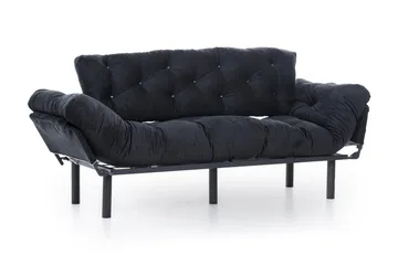 Mezonzo 3-sits Längsbäddad Bäddsoffa Fällbar 70x225 cm i Tyg - Svart - Möbler - Soffa - Bäddsoffa