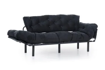 Mezonzo 3-sits Längsbäddad Bäddsoffa Fällbar 70x225 cm i Tyg - Svart - Möbler - Soffa - Bäddsoffa