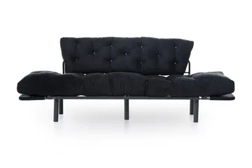 Mezonzo 3-sits Längsbäddad Bäddsoffa Fällbar 70x225 cm i Tyg - Svart - Möbler - Soffa - Bäddsoffa