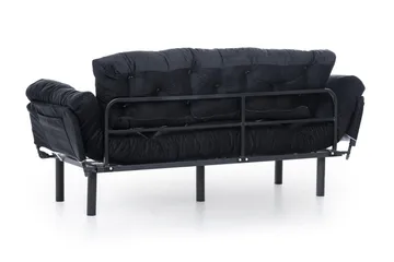 Mezonzo 3-sits Längsbäddad Bäddsoffa Fällbar 70x225 cm i Tyg - Svart - Möbler - Soffa - Bäddsoffa