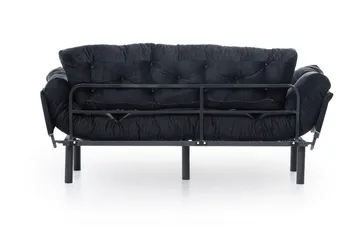 Mezonzo 3-sits Längsbäddad Bäddsoffa Fällbar 70x225 cm i Tyg - Svart - Möbler - Soffa - Bäddsoffa