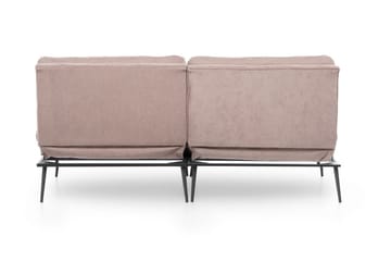 Mezonzo 3-sits Rektangulär Knappad Bäddsoffa i Sammet med Metallben - Brun - Möbler - Soffa - Bäddsoffa