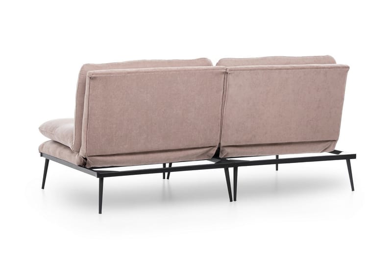 Mezonzo 3-sits Rektangulär Knappad Bäddsoffa i Sammet med Metallben - Brun - Möbler - Soffa - Bäddsoffa