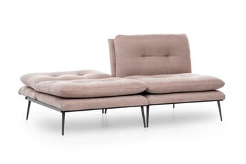 Mezonzo 3-sits Rektangulär Knappad Bäddsoffa i Sammet med Metallben - Brun - Möbler - Soffa - Bäddsoffa