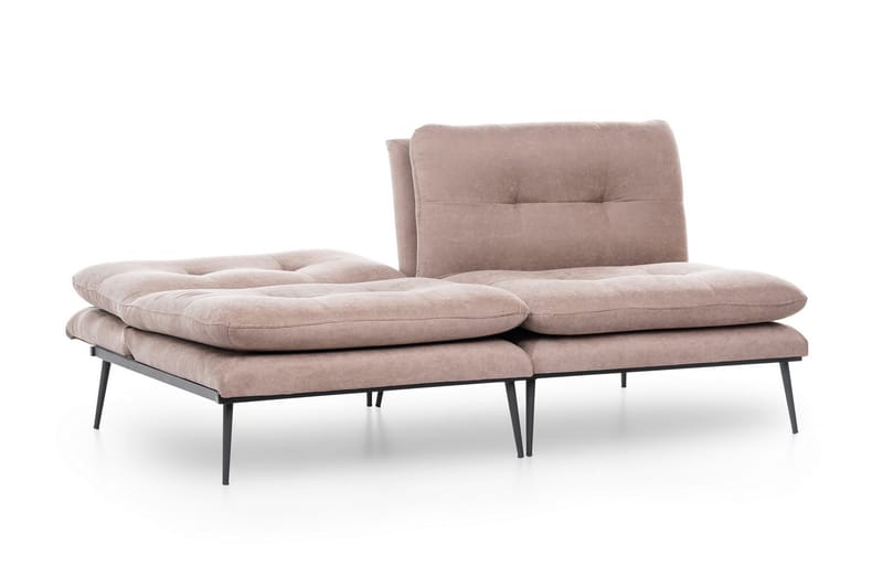 Mezonzo 3-sits Rektangulär Knappad Bäddsoffa i Sammet med Metallben - Brun - Möbler - Soffa - Bäddsoffa