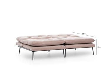 Mezonzo 3-sits Rektangulär Knappad Bäddsoffa i Sammet med Metallben - Brun - Möbler - Soffa - Bäddsoffa