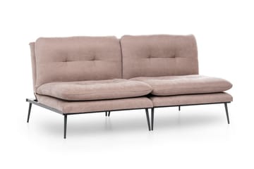 Mezonzo 3-sits Rektangulär Knappad Bäddsoffa i Sammet med Metallben - Brun - Möbler - Soffa - Bäddsoffa