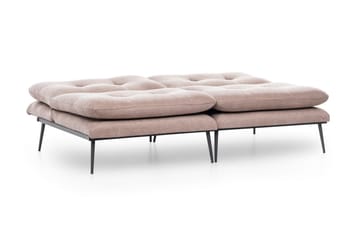 Mezonzo 3-sits Rektangulär Knappad Bäddsoffa i Sammet med Metallben - Brun - Möbler - Soffa - Bäddsoffa