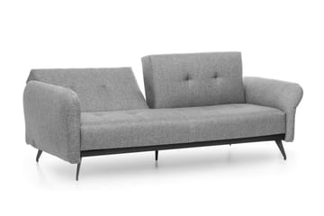 Mezonzo 3-sits Rektangulär Längsbäddad Bäddsoffa 125x190 cm i Tyg - Grå - Möbler - Soffa - Bäddsoffa